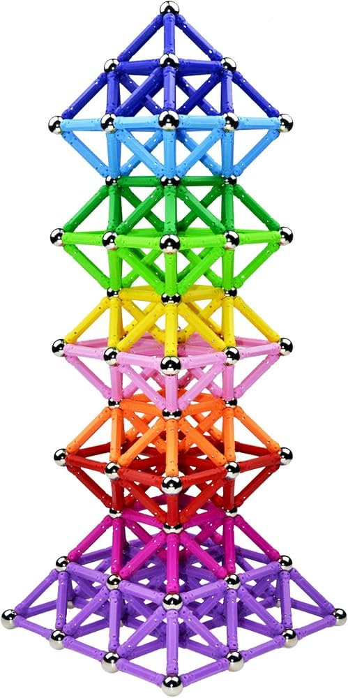 204 Pcs Magnetic Building Sticks Blocks Toys, 2.3" Length Magnet Educational Toys Magnetic Stacki... | Amazon (US)
