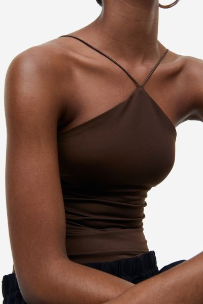 Jersey Thong Bodysuit - Dark brown - Ladies | H&M US | H&M (US + CA)