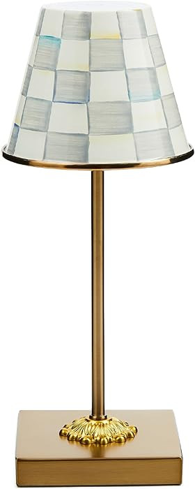 MACKENZIE-CHILDS LED Rechargeable Cafe Table Lamp, Cordless Decorative Lamp, Gray-and-White Sterl... | Amazon (US)