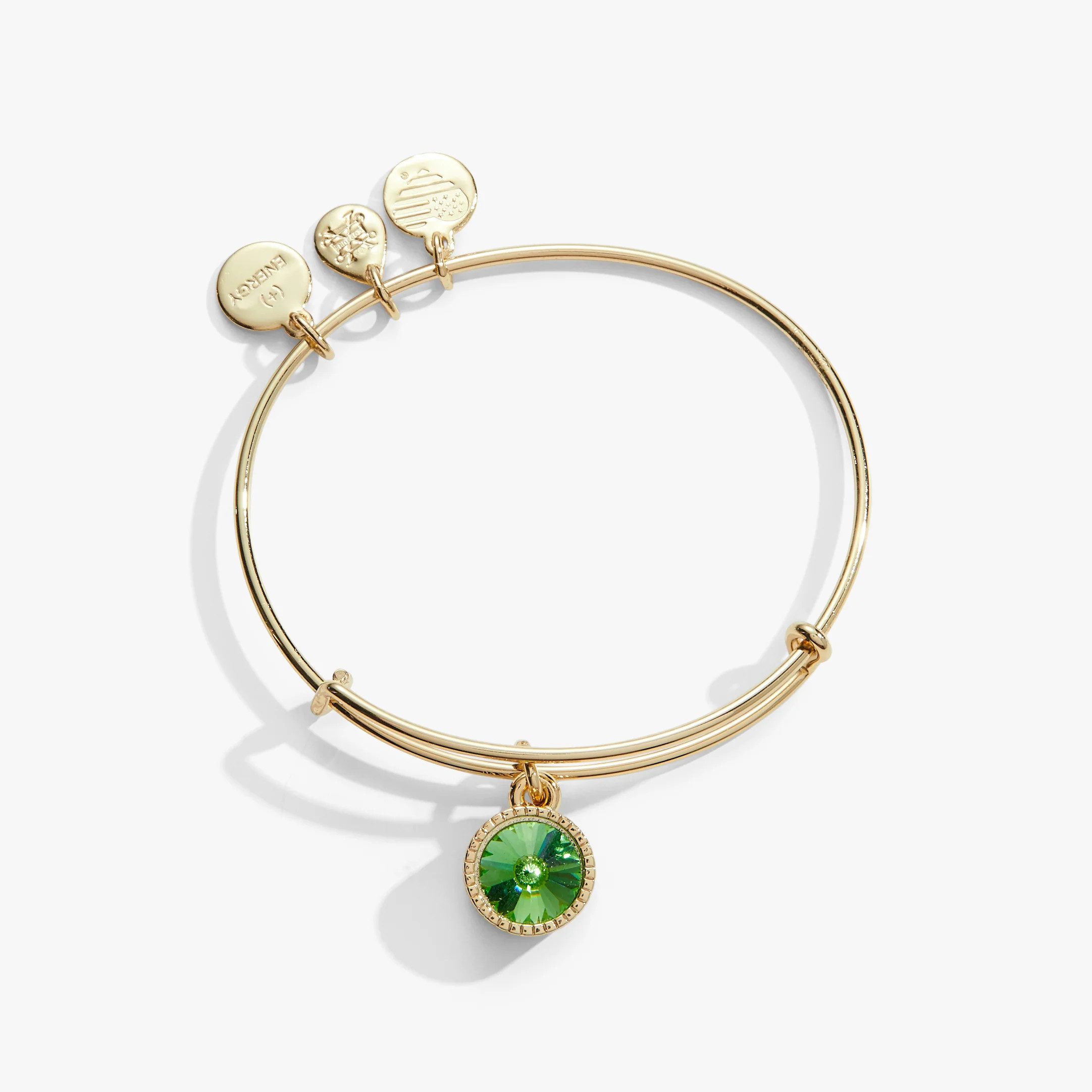 Peridot August Birthstone Charm Bangle | Alex and Ani