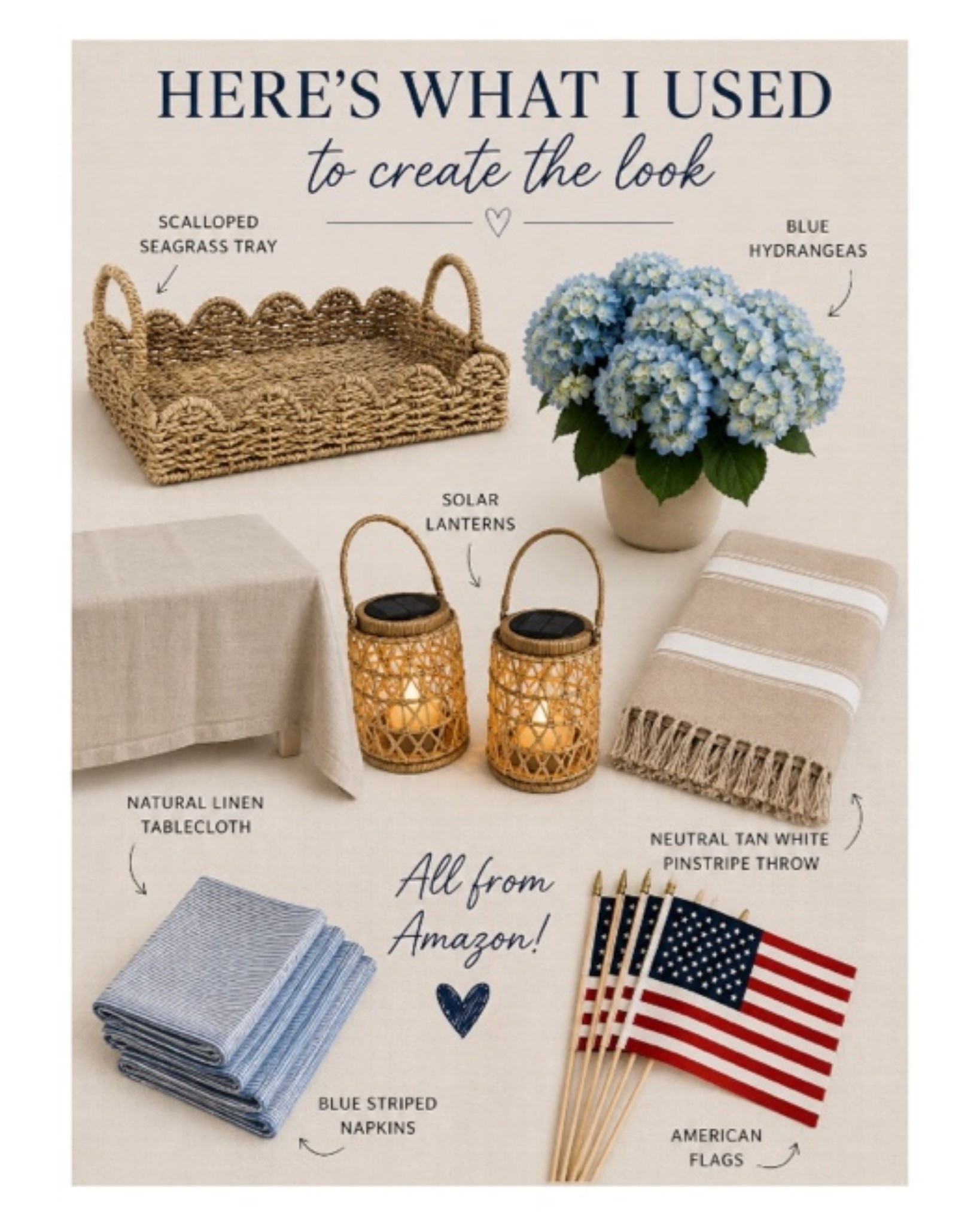 Everything is from Amazon!
I pulled together a Nancy Meyers-inspired Fourth of July table using Amazon finds. Classic, cozy and timeless. #table #4th of July #NancyMeyers