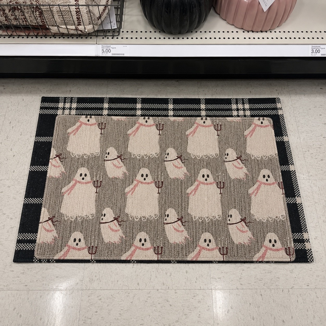 Adorable little ghost outdoor rug and love it paired with the plaid layering rug! Both from Target 🤌🏼🍂

#LTKHome #LTKSeasonal