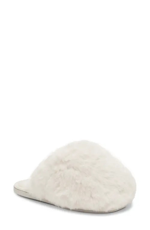 Free People Snowball Faux Fur Slipper in Snow Faux Fur at Nordstrom, Size 6 | Nordstrom