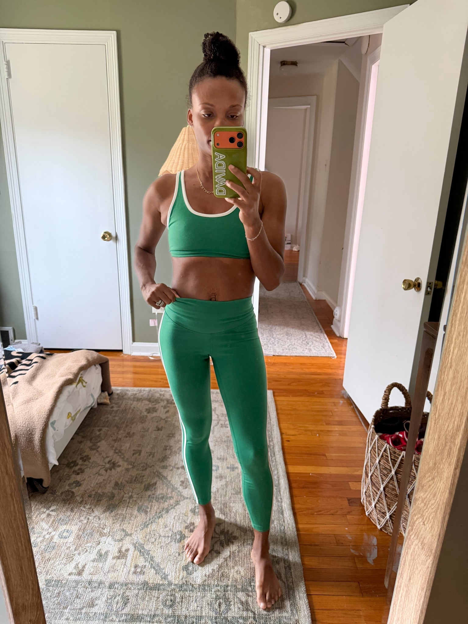 Everything on sale.  Wearing an XS in both bra and pants.  Necklace and phone case are currently 20% off 

#LTKSaleAlert