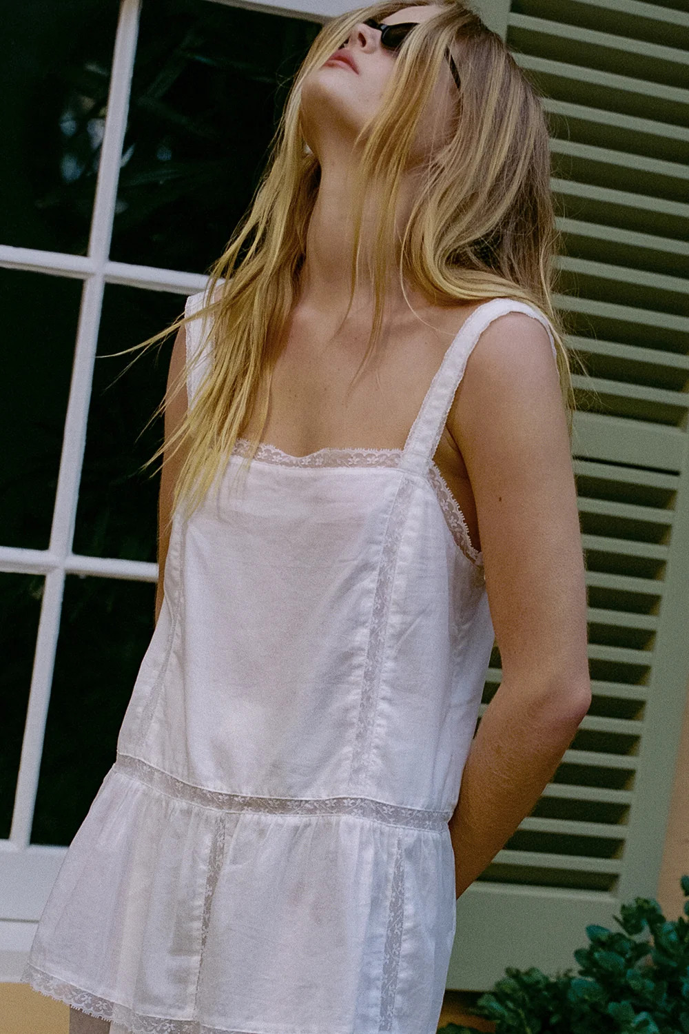 ROSIN WHITE COTTON VOILE TOP | DISSH