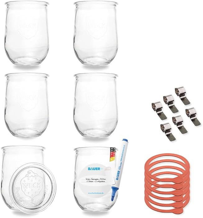 Flaschenbauer - 1,0l Einmachglas 1000ml Tulpen-Form - verwendbar als Marmeladenglas, Vorratsglas,... | Amazon (DE)