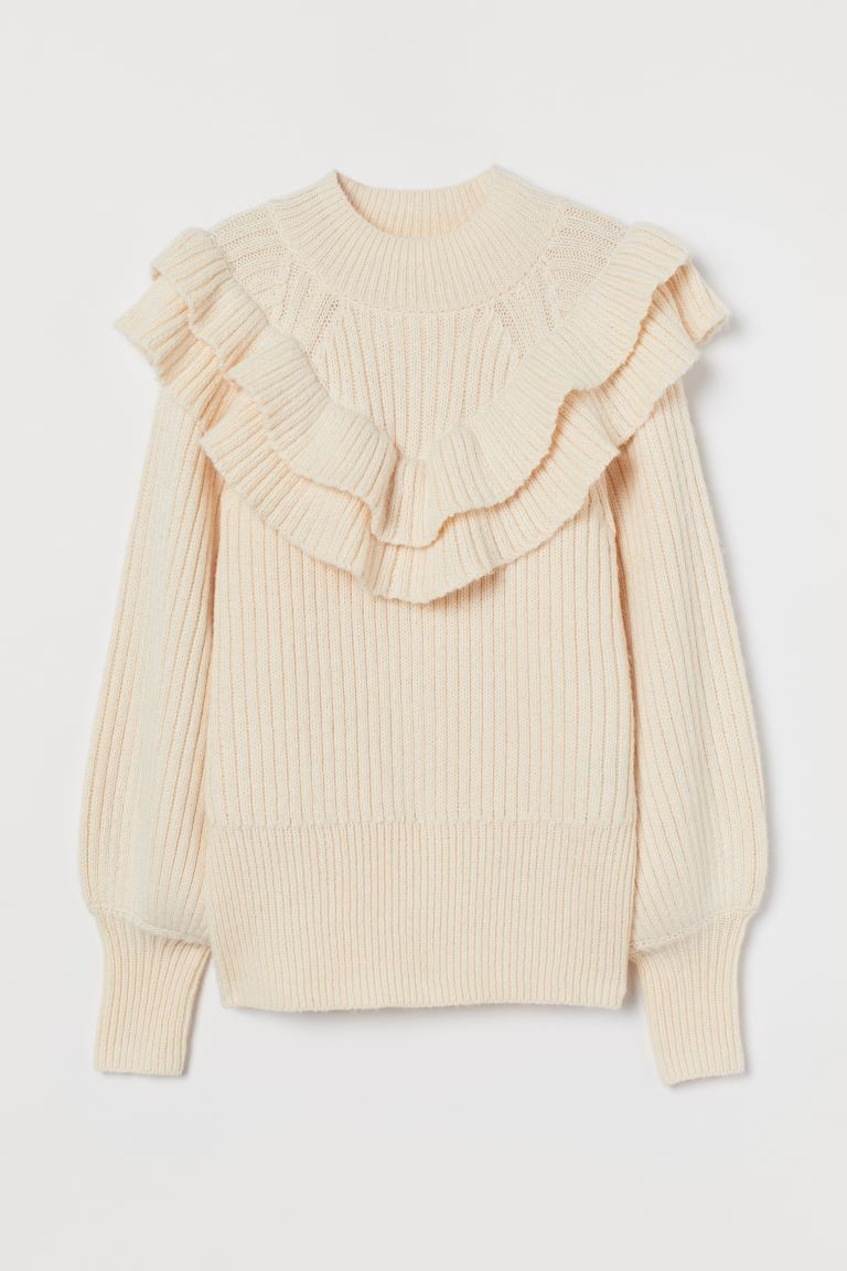 Flounced Rib-knit Sweater | H&M (US + CA)