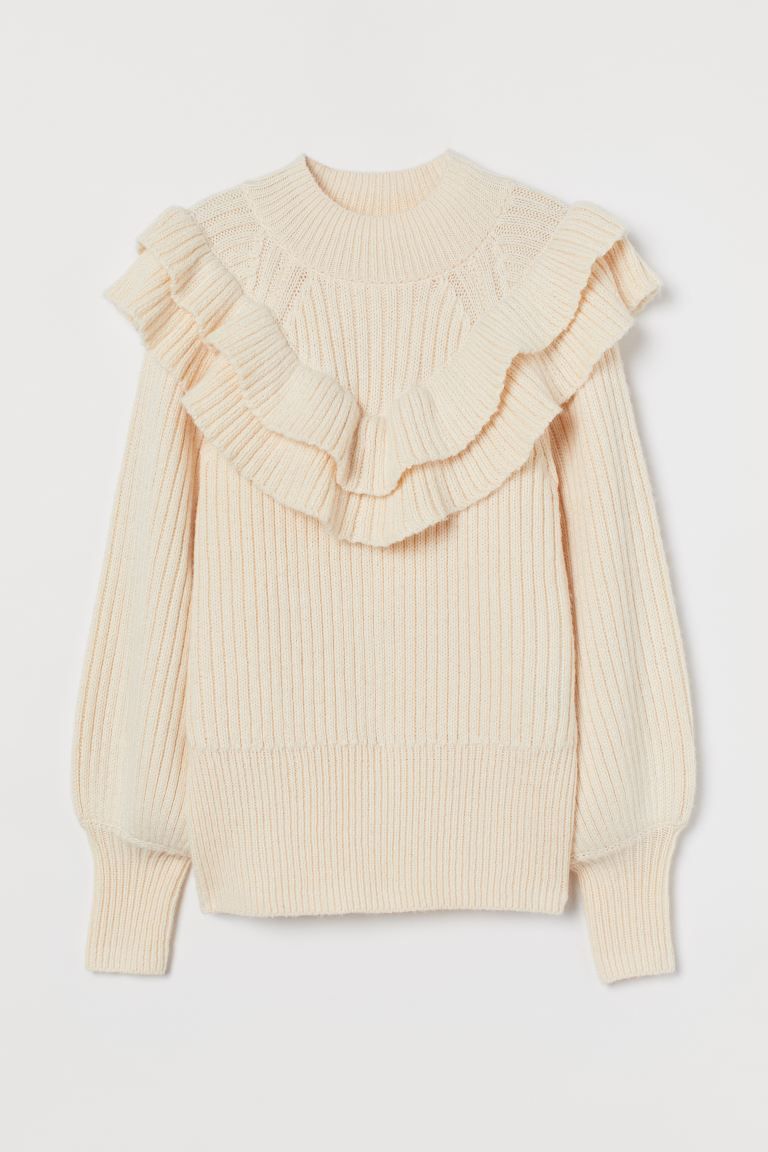 Flounced Rib-knit Sweater | H&M (US + CA)