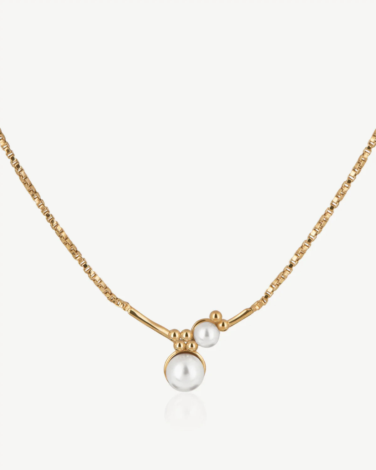 Strathberry - Pearl Cluster Necklace - 22 Carat Gold Gilded - Gold / Yellow | Strathberry