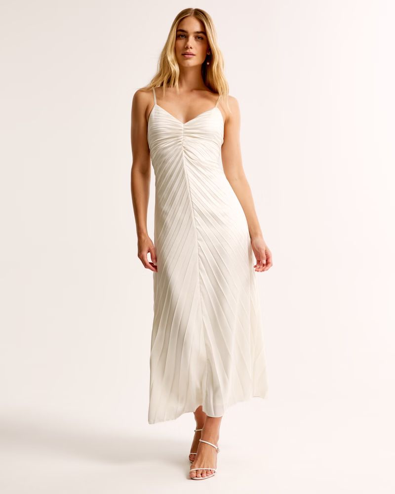 The A&F Giselle Sunburst Pleated Maxi Dress | Abercrombie & Fitch (US)