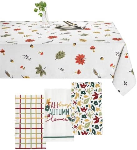Folkulture Dish Towels for Drying Dishes and Table Cloth Bundle, Fall Kitchen Towels with Hanging... | Amazon (US)