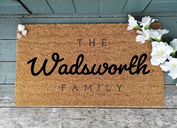 Custom Family Name Doormat, Housewarming Gift, Wedding Gift, Anniversary Gift, Personalized Doorm... | Etsy (US)