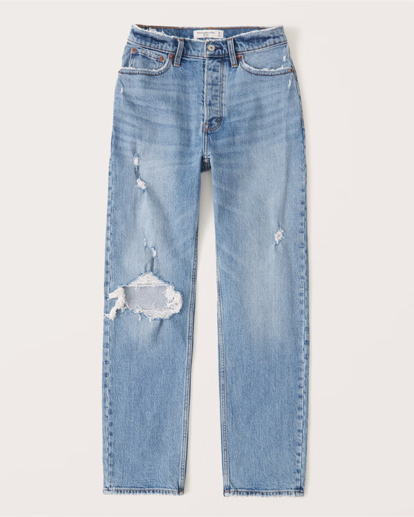 Women's High Rise Dad Jean | Women's Bottoms | Abercrombie.com | Abercrombie & Fitch (US)