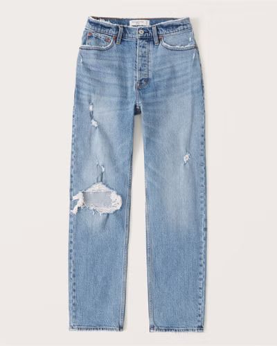 Women's High Rise Dad Jean | Women's Bottoms | Abercrombie.com | Abercrombie & Fitch (US)