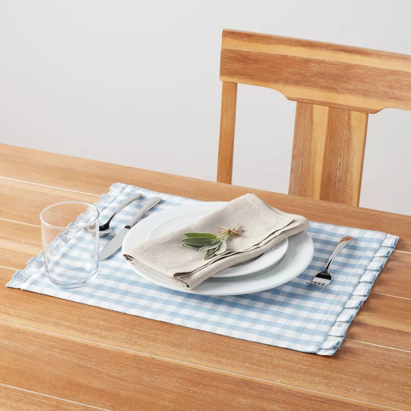 Cotton Gingham Placemat Blue - Threshold™ | Target
