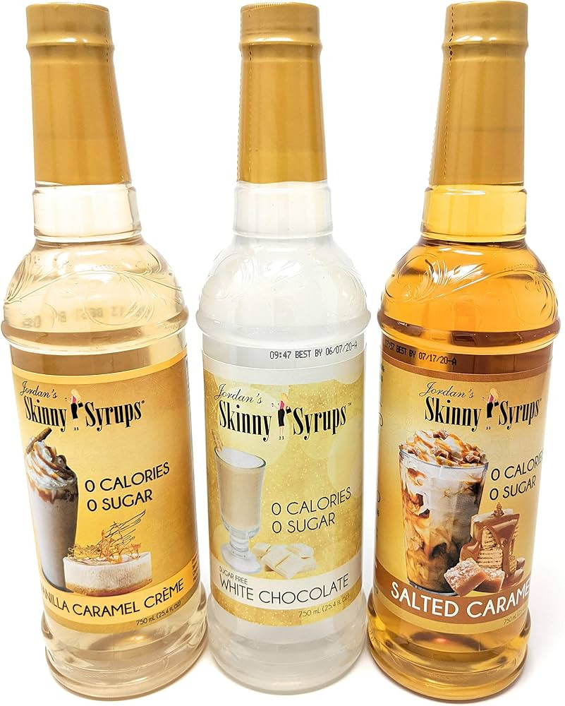 Jordans Skinny Syrups Sugar Free Trio - White Chocolate, Vanilla Caramel Creme, Salted Caramel 25... | Amazon (US)