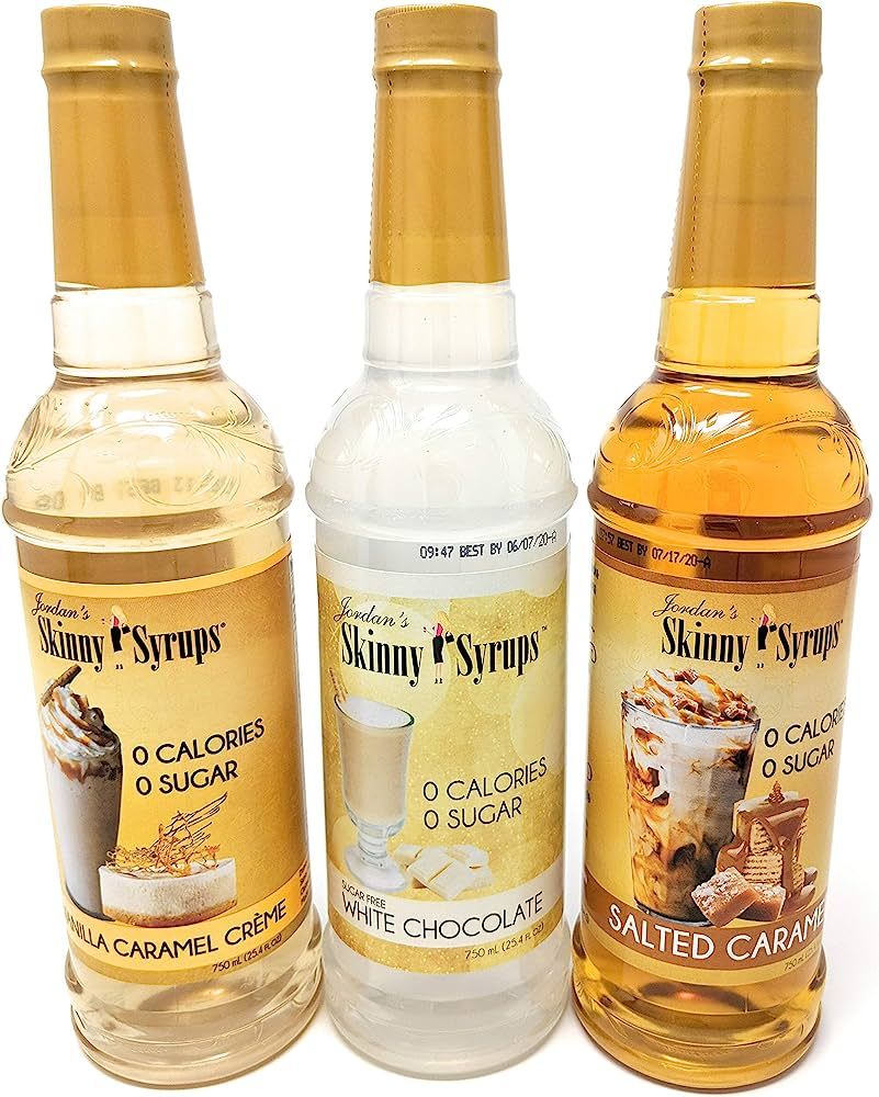 Jordans Skinny Syrups Sugar Free Trio - White Chocolate, Vanilla Caramel Creme, Salted Caramel 25... | Amazon (US)