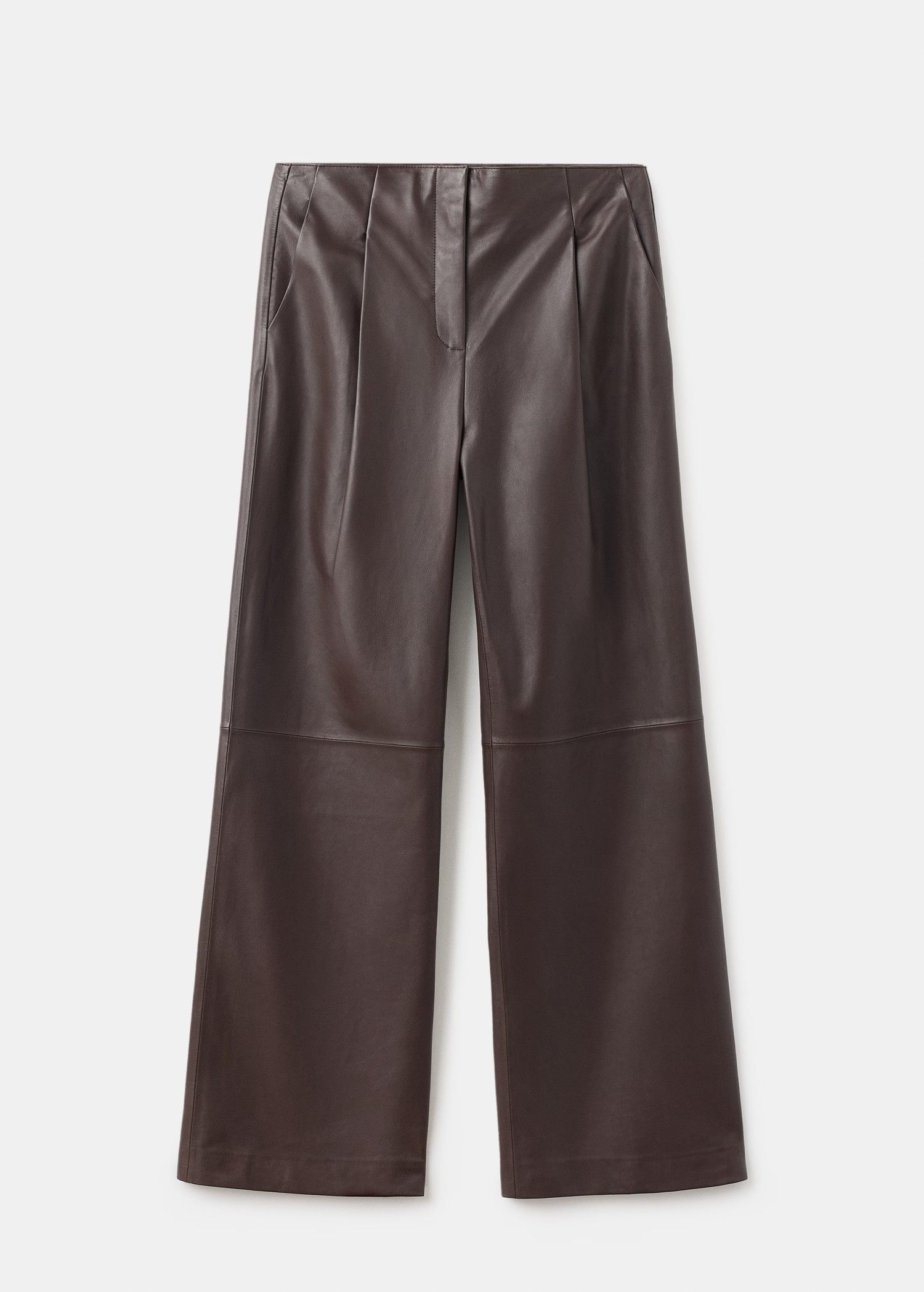 100% leather straight-leg trousers - Women | MANGO United Kingdom | MANGO (UK)