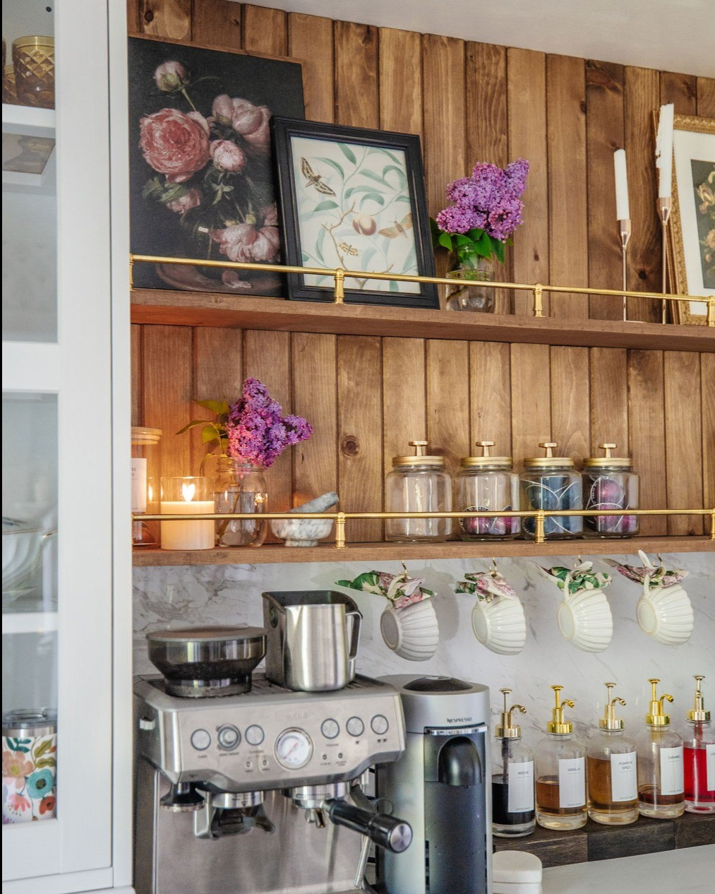These brass tipping rails were easy to install and completely elevated the look of my coffe bar shelves!

#LTKHome