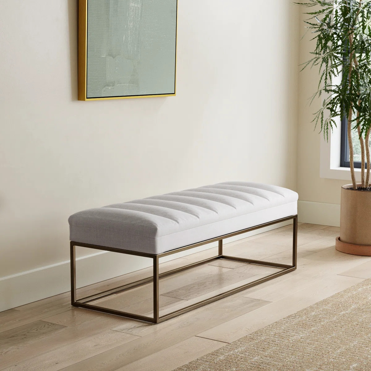Colston Linen Upholstered Bench | Wayfair North America