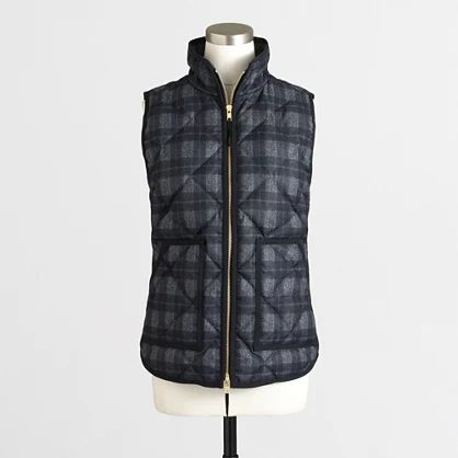 Factory plaid quilted puffer vest | J.Crew Factory