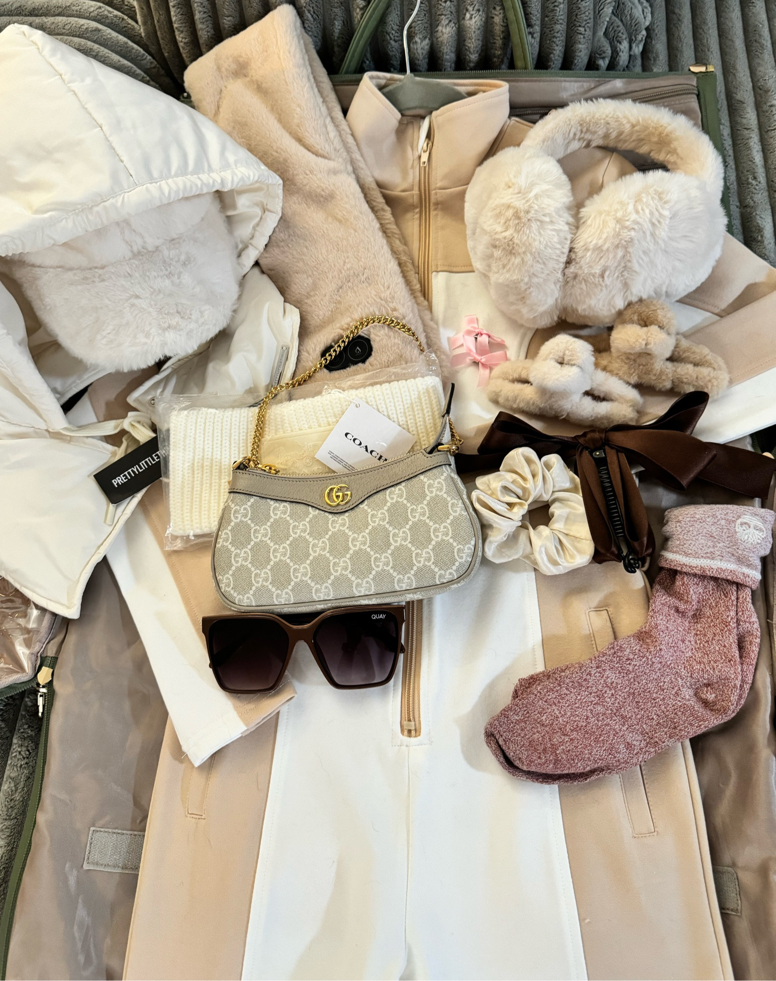 How I start to prepare to pack for my annual Winter Girls Trip. 

Building outfits before packing is key! I plan my outfits around my activities to avoid overpacking. It works, for the most part😜

Been going back and forth between neutrals, pinks & b&w lately.. stay tuned!💗

#LTKTravel #LTKStyleTip #LTKSeasonal