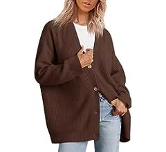 LILLUSORY Women's Cardigan 2023 Open Front Oversized Button Lightweight Sweaters V Neck Loose Car... | Amazon (US)