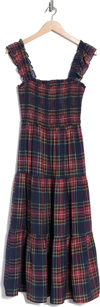 Plaid Ruffle Midi Dress | Nordstrom Rack