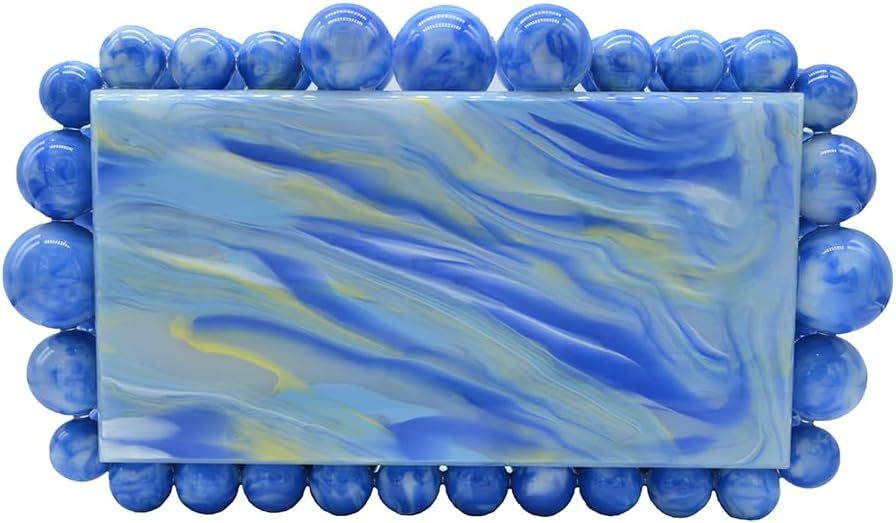 Tngan Women Acrylic Evening Clutch Box Purse Marble Handbag for Wedding Cocktail Party Banquet | Amazon (US)