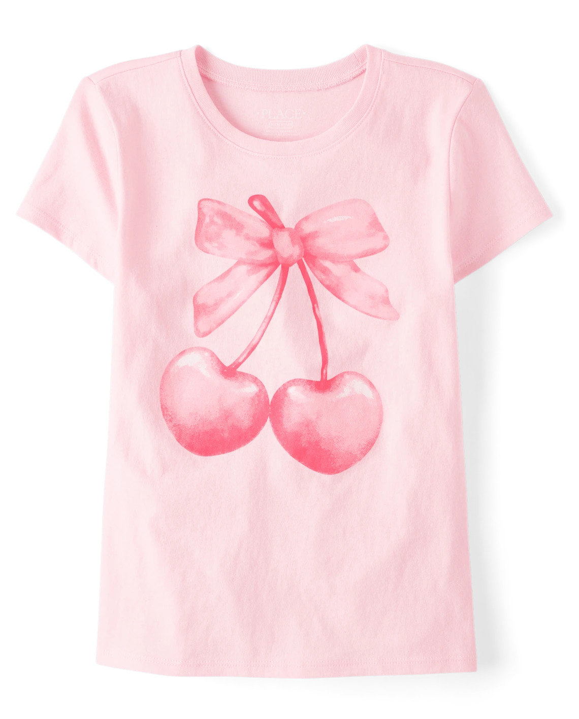 Girls Valentine's Day Bow Cherries Graphic Tee - pink | The Children's Place