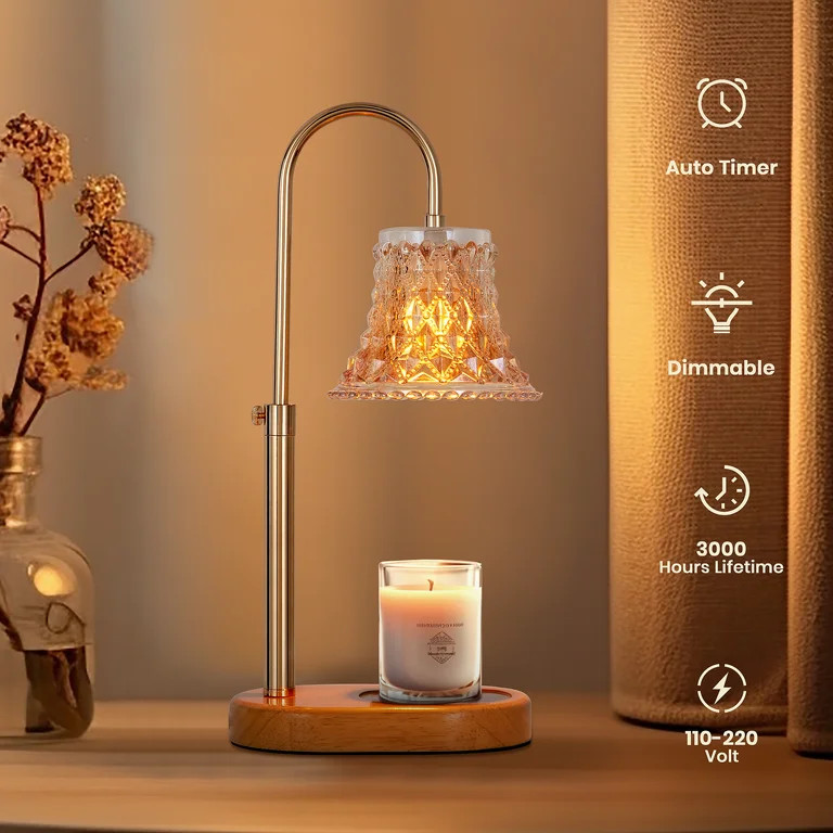 Candle Warmer Lamp with App Timer& Dimmer, Electric Wax Warmer with 2 Bulbs, Vintage House Warmin... | Walmart (US)