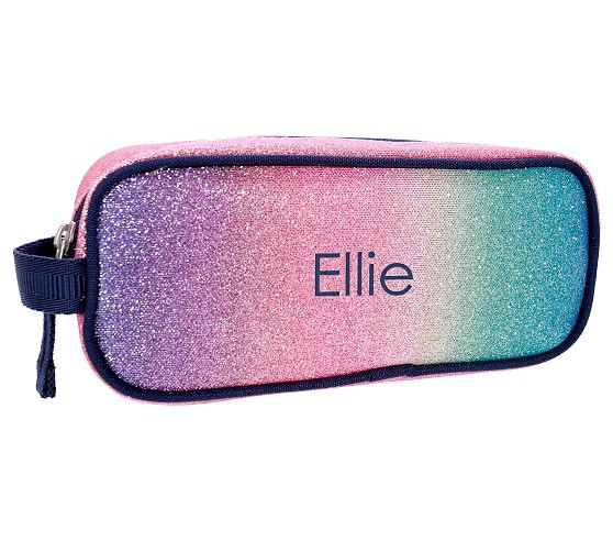 Mackenzie Rainbow Ombre Sparkle Glitter Pencil Case | Pottery Barn Kids