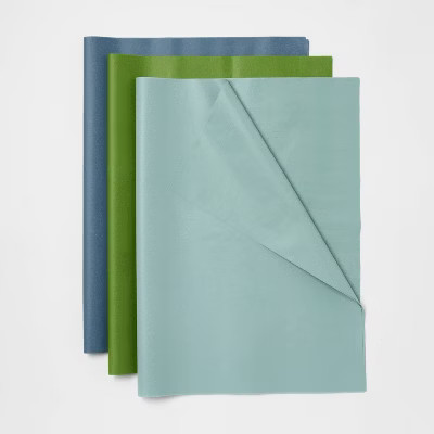 20ct Banded Tissue Navy Green Blue - Spritz™ | Target