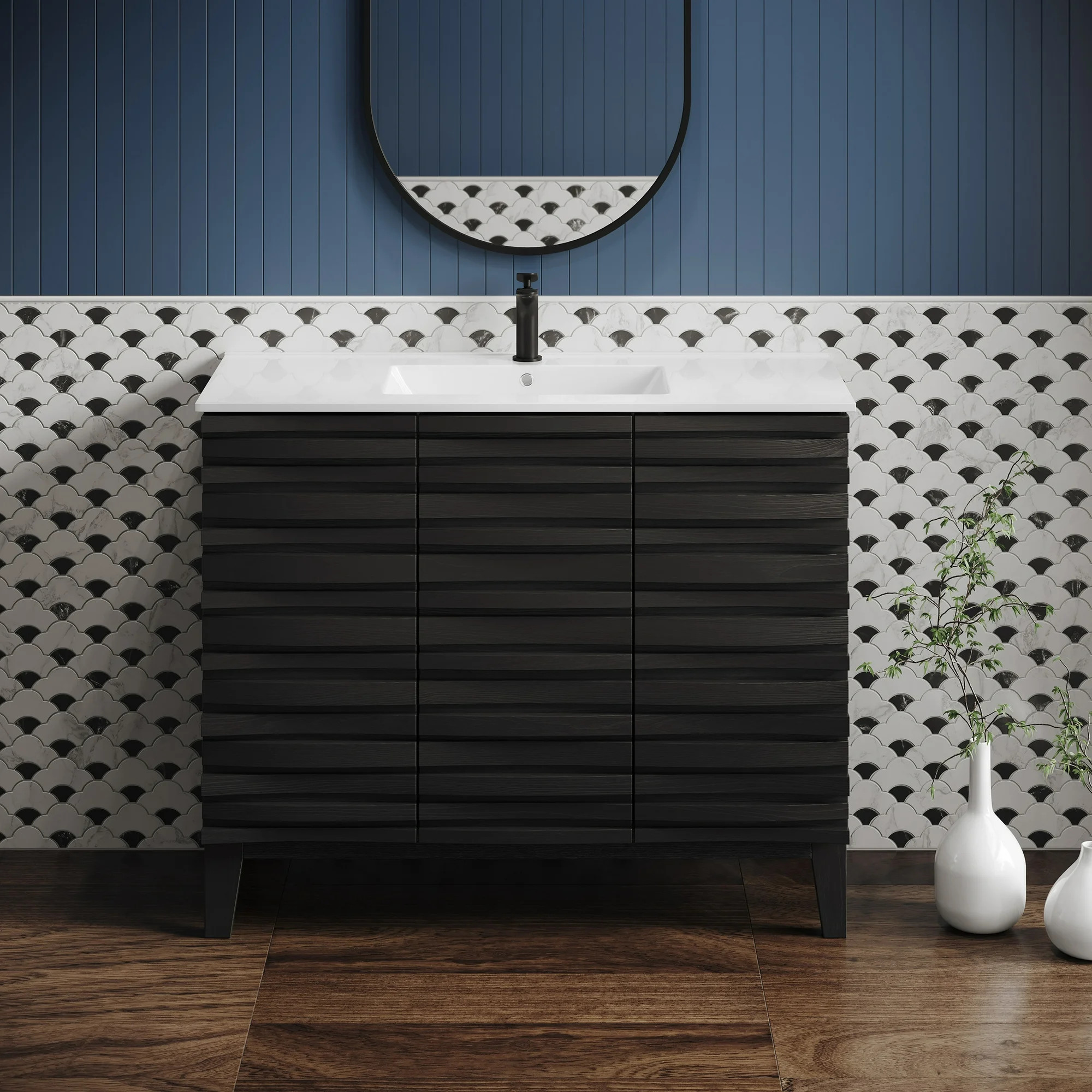 Cascade 36" Bathroom Vanity in Black | Walmart (US)