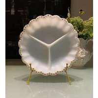 Vintage Milk Glass Relish Tray, Gold Dot Trim, Anchor Hocking Fire King | Etsy (US)