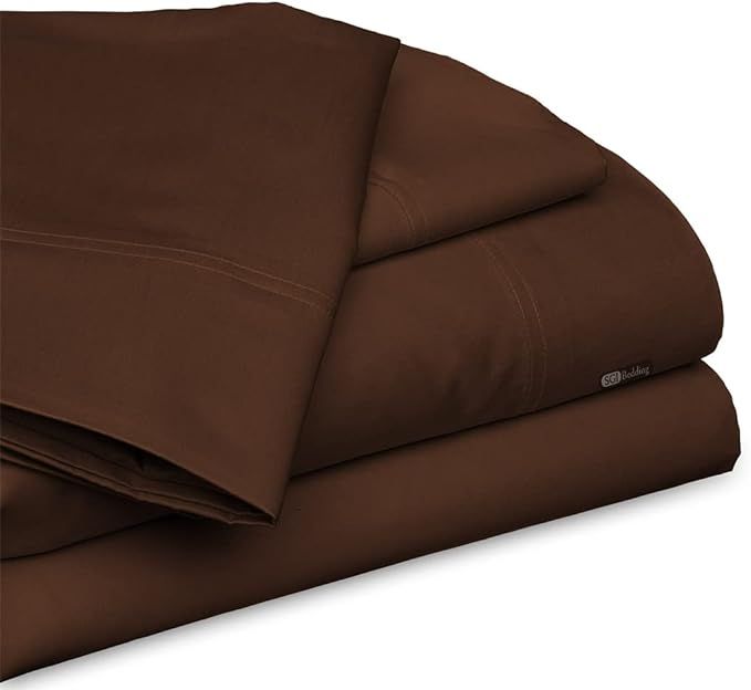 SGI Alaskan King Size Egyptian Cotton Bed Sheets Luxury 600 Thread Count Sheet Set Chocolate Soli... | Amazon (US)