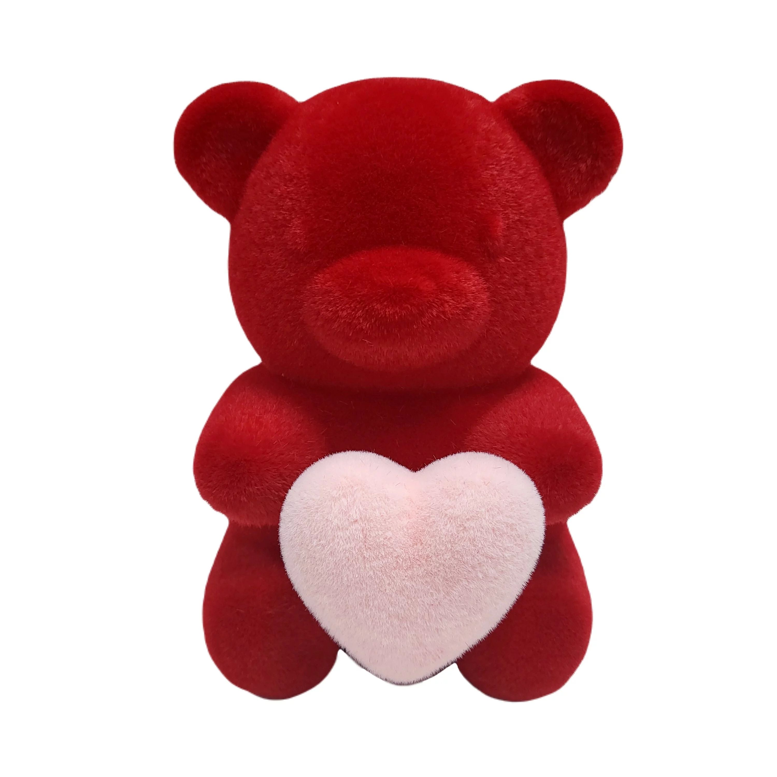 Valentine's Day 8 in Large Flocked Red Bear Decor by Way To Celebrate | Walmart (US)