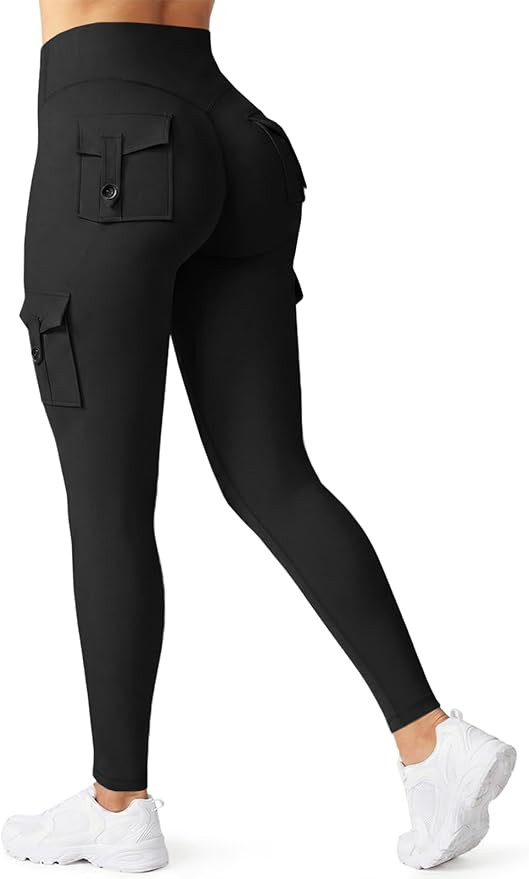 Aoysky Womens Workout Cargo Leggings Pockets High Waisted Hidden Scrunch Butt Lifting Booty Leggi... | Amazon (US)