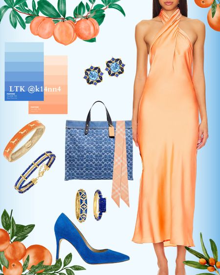 orange and blue vacation outfit idea🍊🦋 #vacationoutfits #springbreak #orangeblue #blueandorange #oldmoney #royalblue