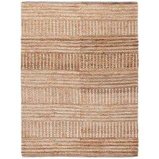 Natural Fiber Beige 9 ft. x 12 ft. Striped Woven Area Rug | The Home Depot