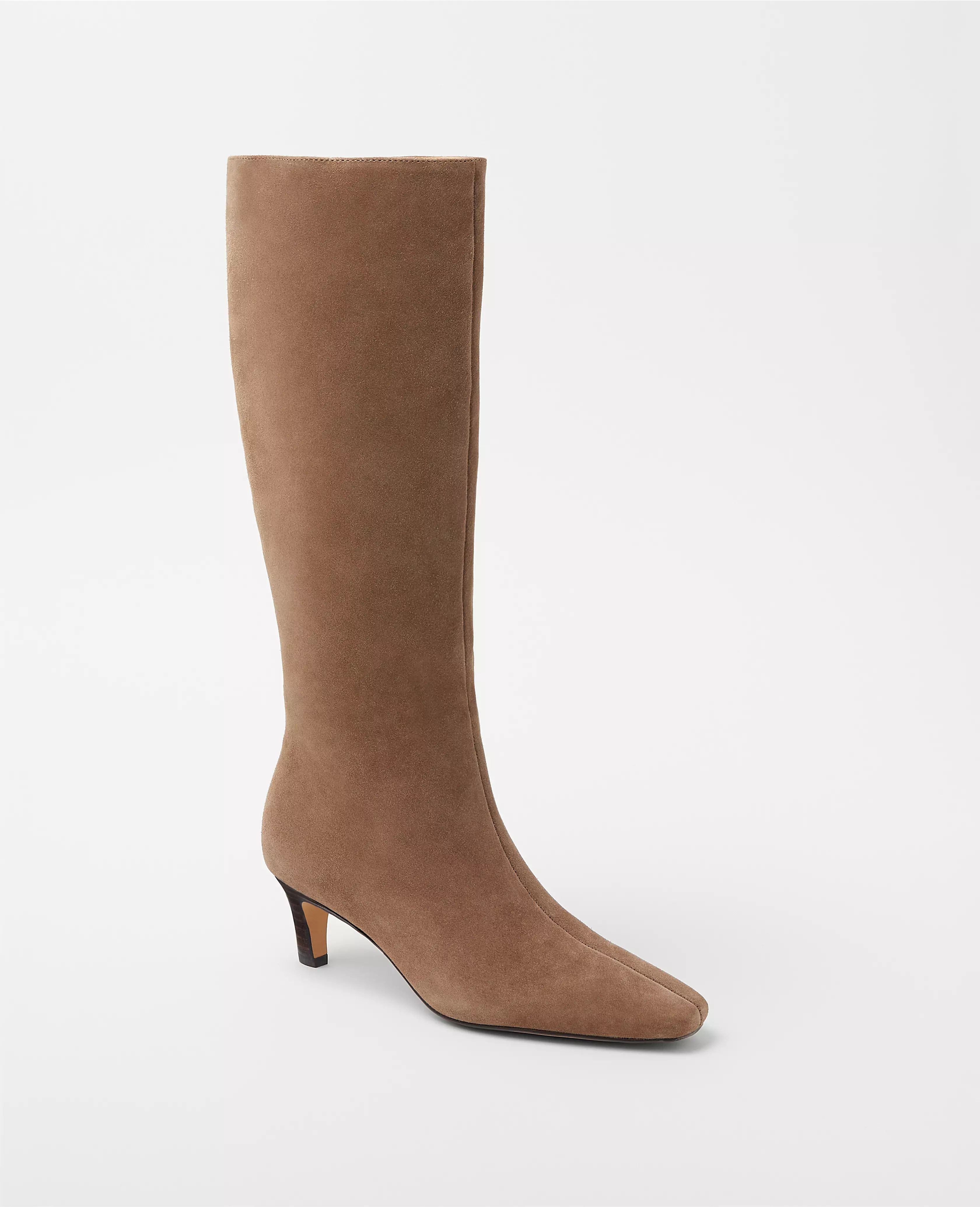 Skinny Heel Suede Tall Boots | Ann Taylor (US)