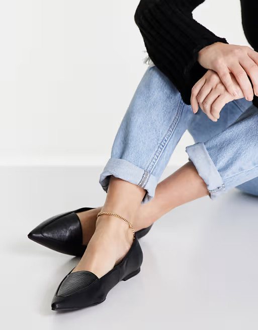 ASOS DESIGN - Louisa - Ballerines style mocassins - Noir | ASOS (Global)