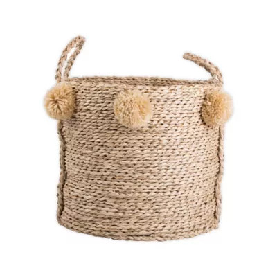 Bee & Willow™ Home Medium Seagrass Pom Pom Basket | Bed Bath & Beyond