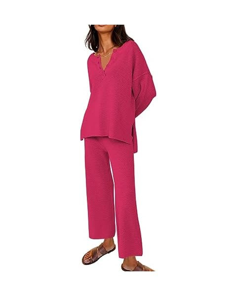 LILLUSORY Women's 2 Piece Trendy Outfits Oversized Slouchy Matching Lounge Sets Cozy Knit Loungew... | Amazon (US)