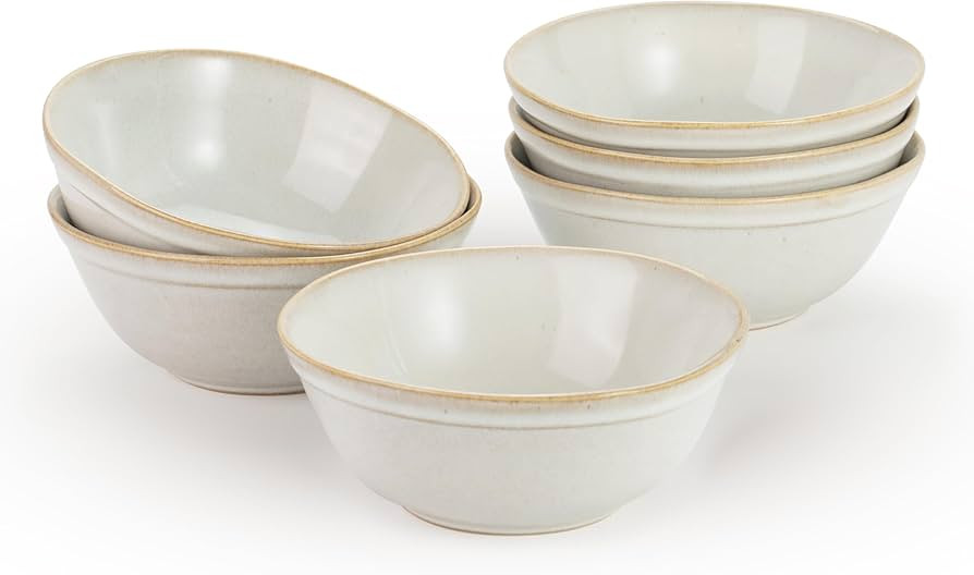 famiware Cereal Bowl Set of 6, 20oz Stoneware Dessert Rice Bowl - Aegean Reactive Glaze Dinnerwar... | Amazon (US)