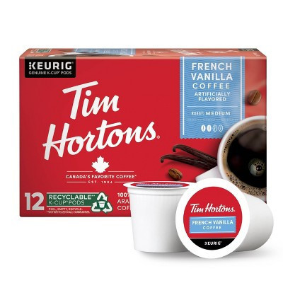 Tim Hortons French Vanilla K-Cup Coffee Pods - Compatible with Keurig Brewers - 12 ct | Target