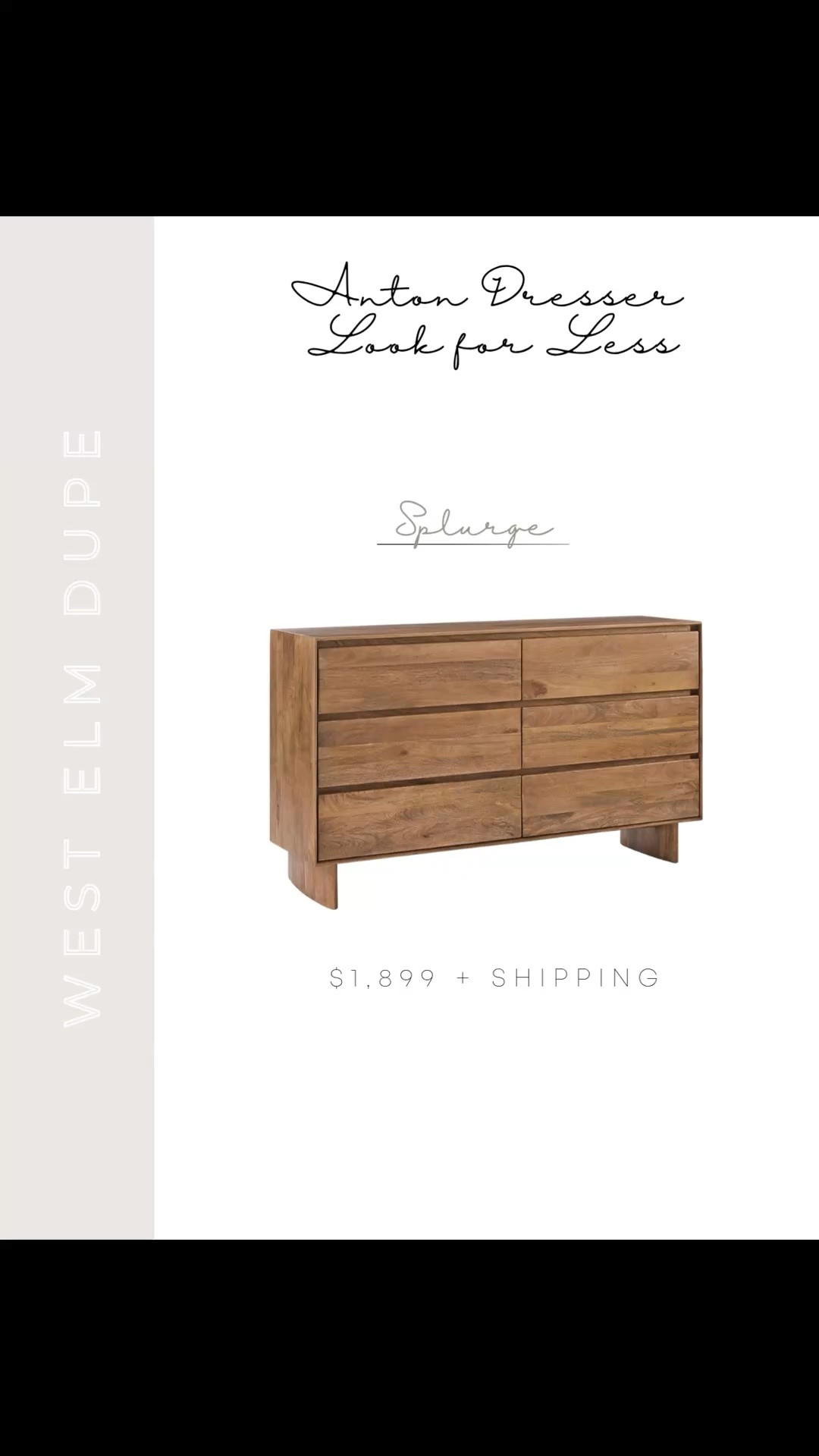 If you love the look of the West Elm Anton solid wood dresser but not the price tag, these are the best look-for-less options I’ve found. Same beautiful warm wood tones, clean minimal design and those gorgeous angled legs, just way more budget friendly 🤍 Linking my favorites here so you can easily compare.

#LTKSaleAlert #LTKHome