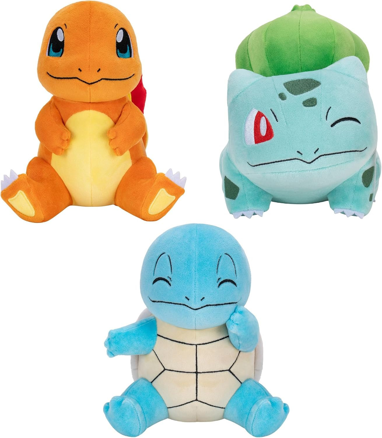 Pokemon Kanto Region First Partner Plush 3-Pack - 8-Inch Pokemon Plush of Charmander, Squirtle, and Bulbasaur | Amazon (US)