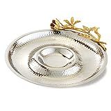 Elegance Butterfly Chip & Dip serving Tray, 12.5", Silver/Gold | Amazon (US)