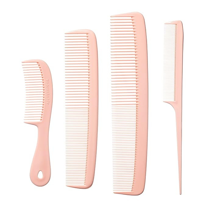 Mars Wellness 4 Piece Professional Peach Pastel Comb Set -USA MADE | Amazon (US)